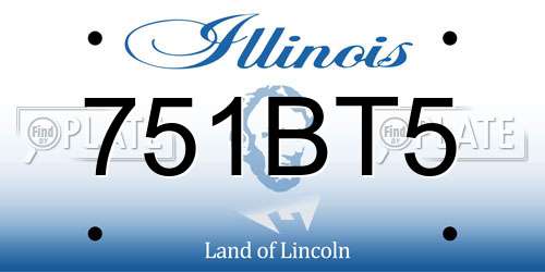 751BT5 Illinois License Plate