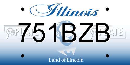 751BZB Illinois License Plate