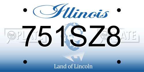 751SZ8 Illinois License Plate
