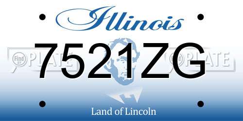 7521ZG Illinois License Plate