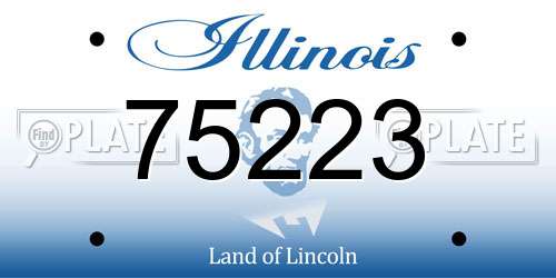 75223 Illinois License Plate