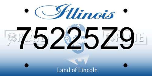 75225Z9 Illinois License Plate