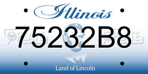 75232B8 Illinois License Plate