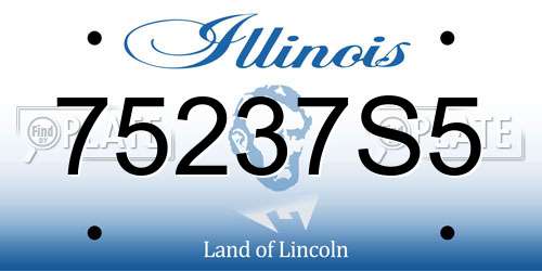 75237S5 Illinois License Plate