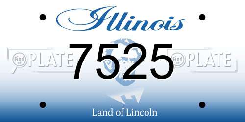7525 Illinois License Plate