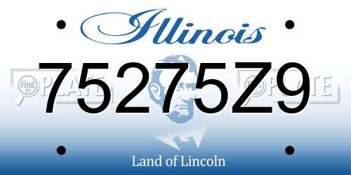 75275Z9 Illinois License Plate