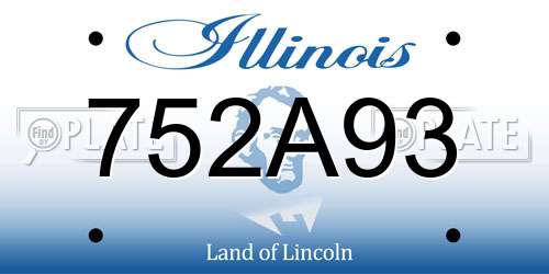 752A93 Illinois License Plate