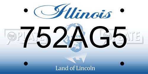 752AG5 Illinois License Plate