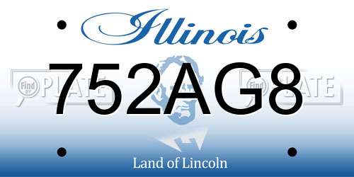 752AG8 Illinois License Plate