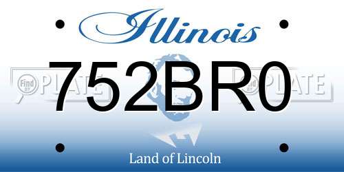 752BR0 Illinois License Plate