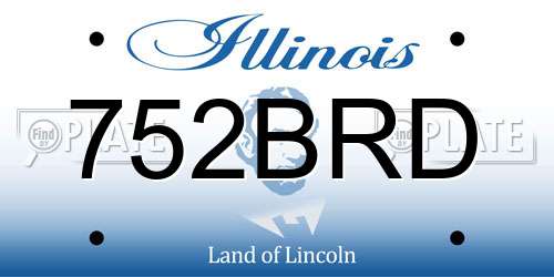 752BRD Illinois License Plate
