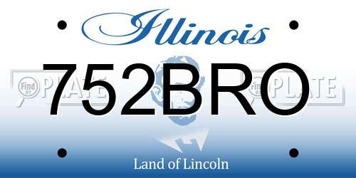 752BRO Illinois License Plate