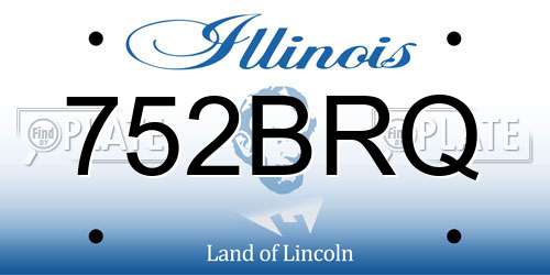 752BRQ Illinois License Plate