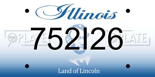 752I26 Illinois License Plate