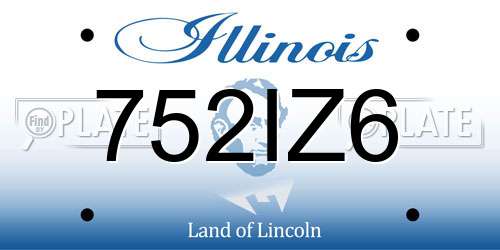 752IZ6 Illinois License Plate