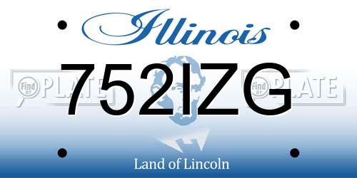 752IZG Illinois License Plate