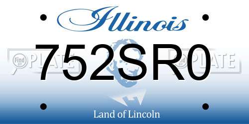 752SR0 Illinois License Plate