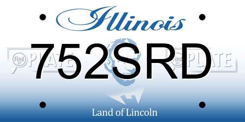 752SRD Illinois License Plate