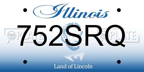 752SRQ Illinois License Plate