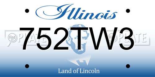 752TW3 Illinois License Plate