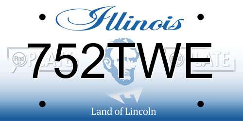 752TWE Illinois License Plate