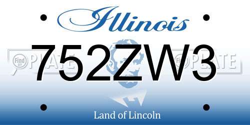 752ZW3 Illinois License Plate