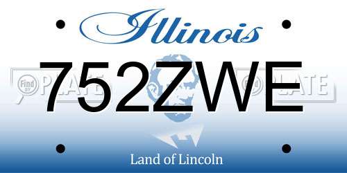 752ZWE Illinois License Plate