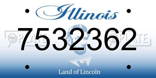 7532362 Illinois License Plate