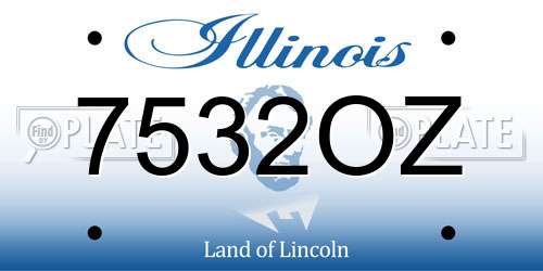 7532OZ Illinois License Plate