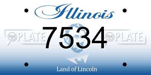 7534 Illinois License Plate