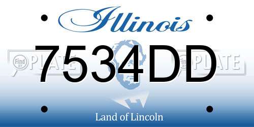 7534DD Illinois License Plate