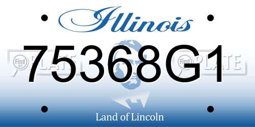 75368G1 Illinois License Plate