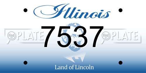 7537 Illinois License Plate