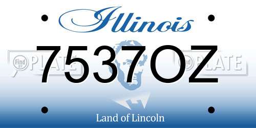7537OZ Illinois License Plate