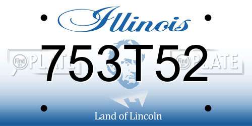 753T52 Illinois License Plate