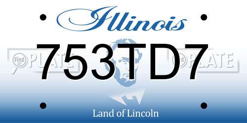 753TD7 Illinois License Plate