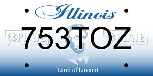 753TOZ Illinois License Plate