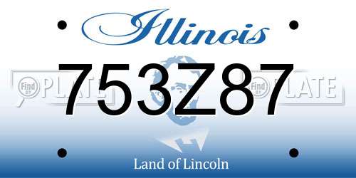 753Z87 Illinois License Plate