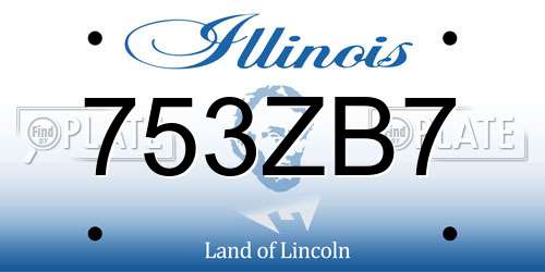 753ZB7 Illinois License Plate