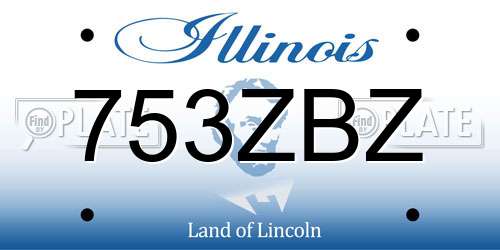 753ZBZ Illinois License Plate