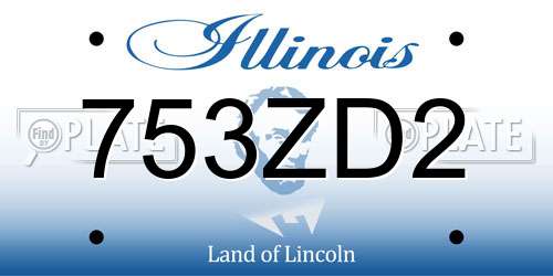 753ZD2 Illinois License Plate