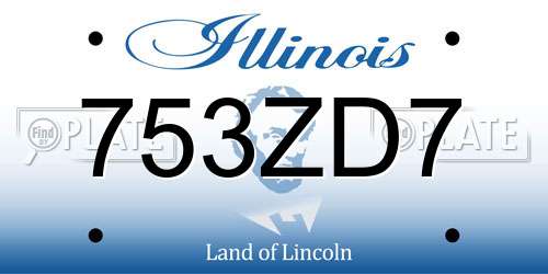 753ZD7 Illinois License Plate