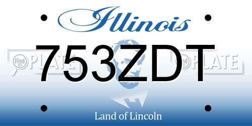753ZDT Illinois License Plate