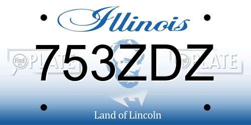 753ZDZ Illinois License Plate