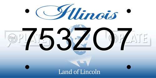 753ZO7 Illinois License Plate