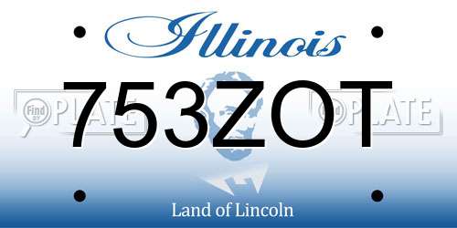 753ZOT Illinois License Plate