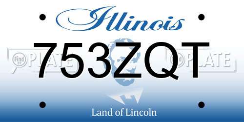 753ZQT Illinois License Plate