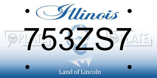753ZS7 Illinois License Plate