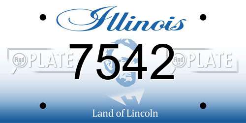 7542 Illinois License Plate