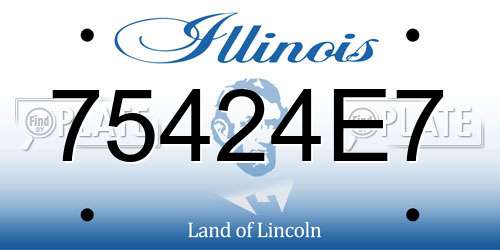 75424E7 Illinois License Plate